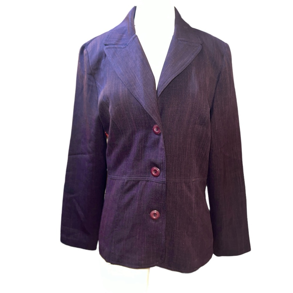 VINTAGE FASHION BUG| DEEP PURPLE BUTTON FRONT BLAZER SIZE 6